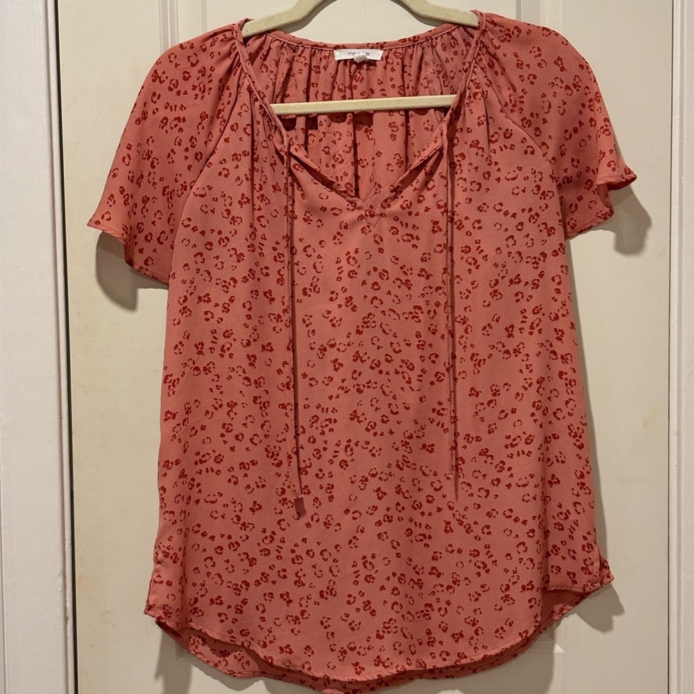 Maurices Coral Floral Blouse